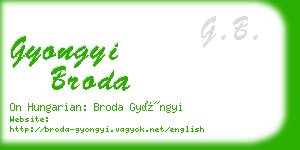 gyongyi broda business card